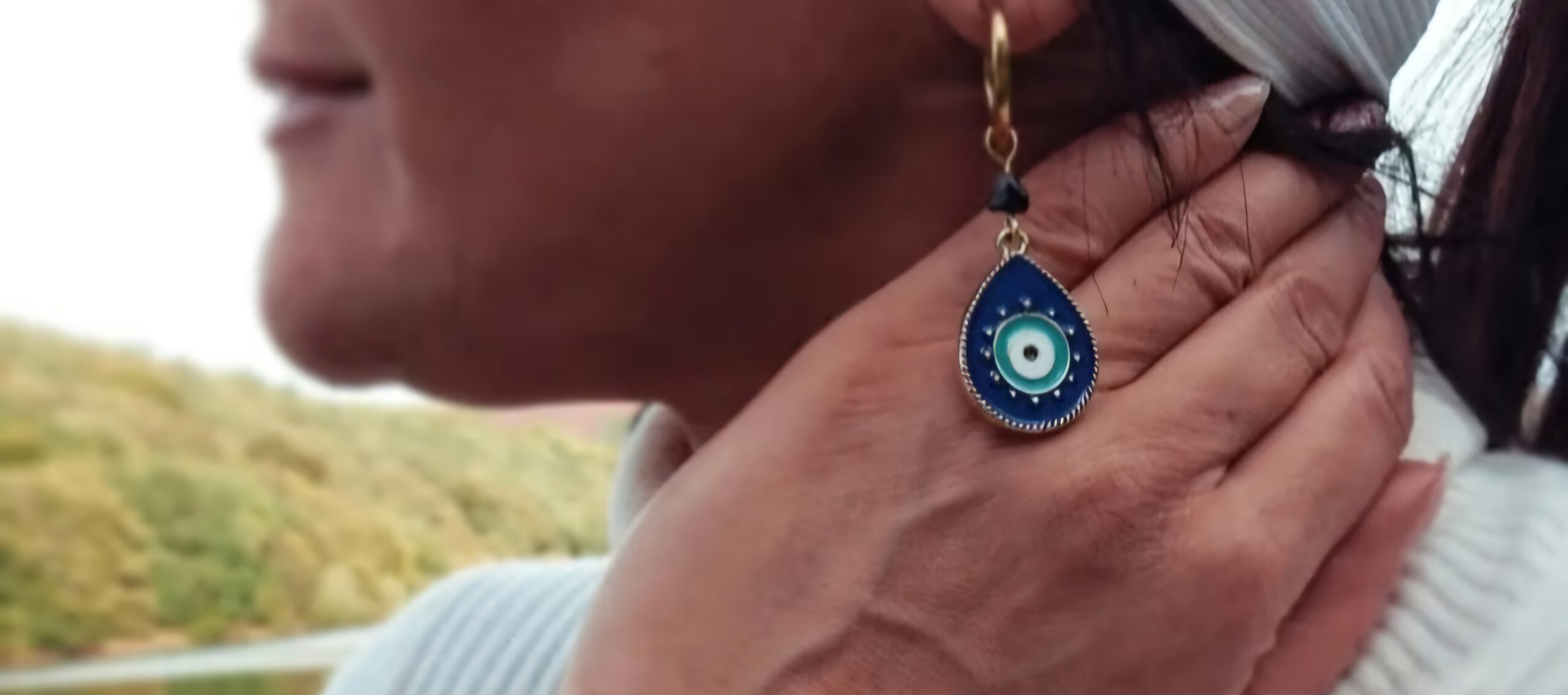 TURMALIN I OKO PROROKA KOLCZYKI OCHRONNE - obrazek 2