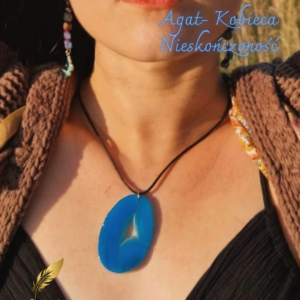 NIEBIESKI AGAT Z DZIURKĄ- NIESKOŃCZONOŚĆ