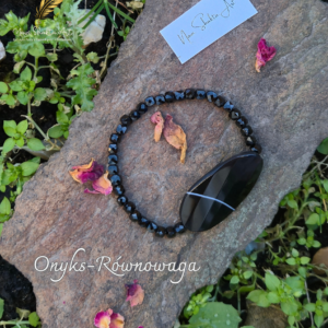 CZARNY ONYX BRANZOLETKA-RÓWNOWAGA